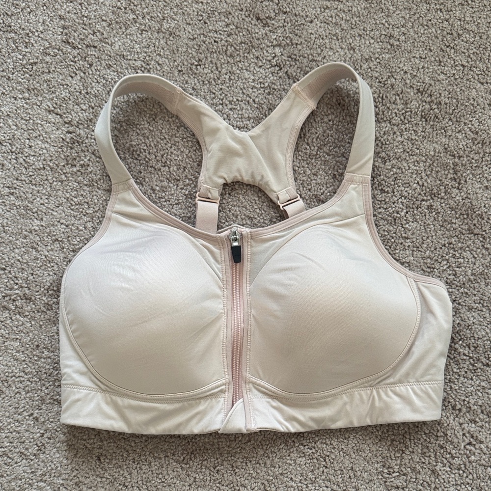 CALIA by Carrie Underwood soft pink Zip-Front Sports Bra